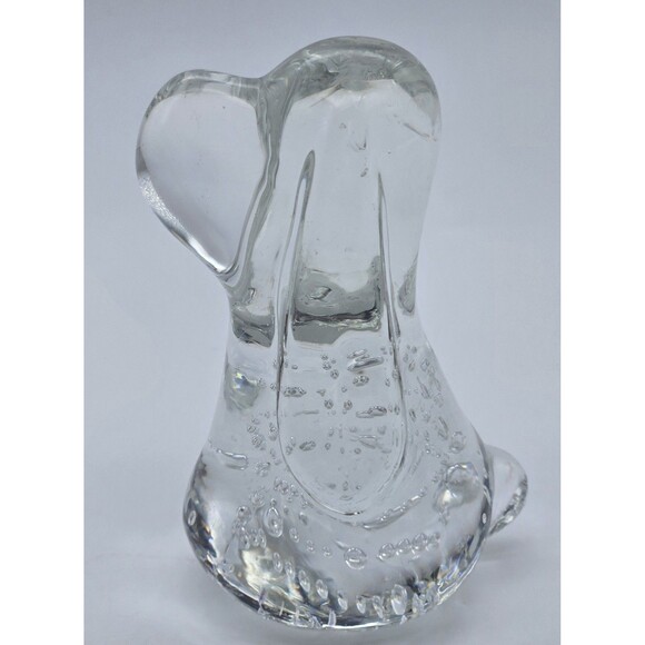 Leonard Towle Glass Hound Dog Paperweight Controlled Bubble Art Glass Vintage - Picture 2 of 7